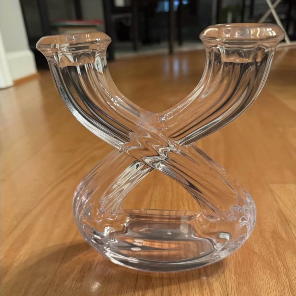 Elegant Clear Glass Candle Holder